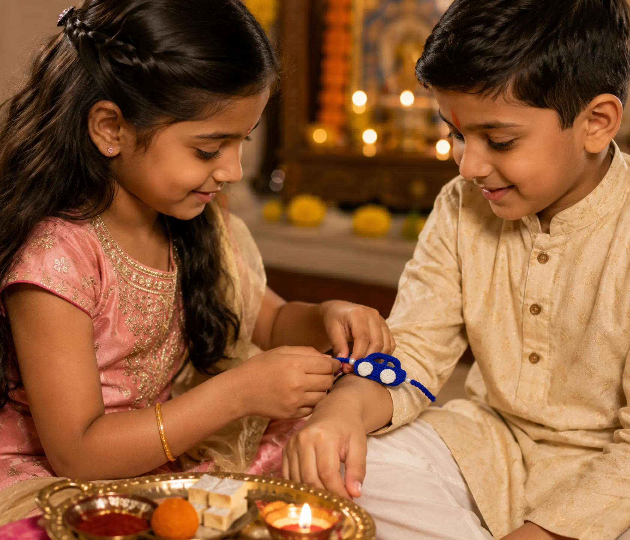 Cute Toy Car Homemade Rakhadi for Raksha Bandhan